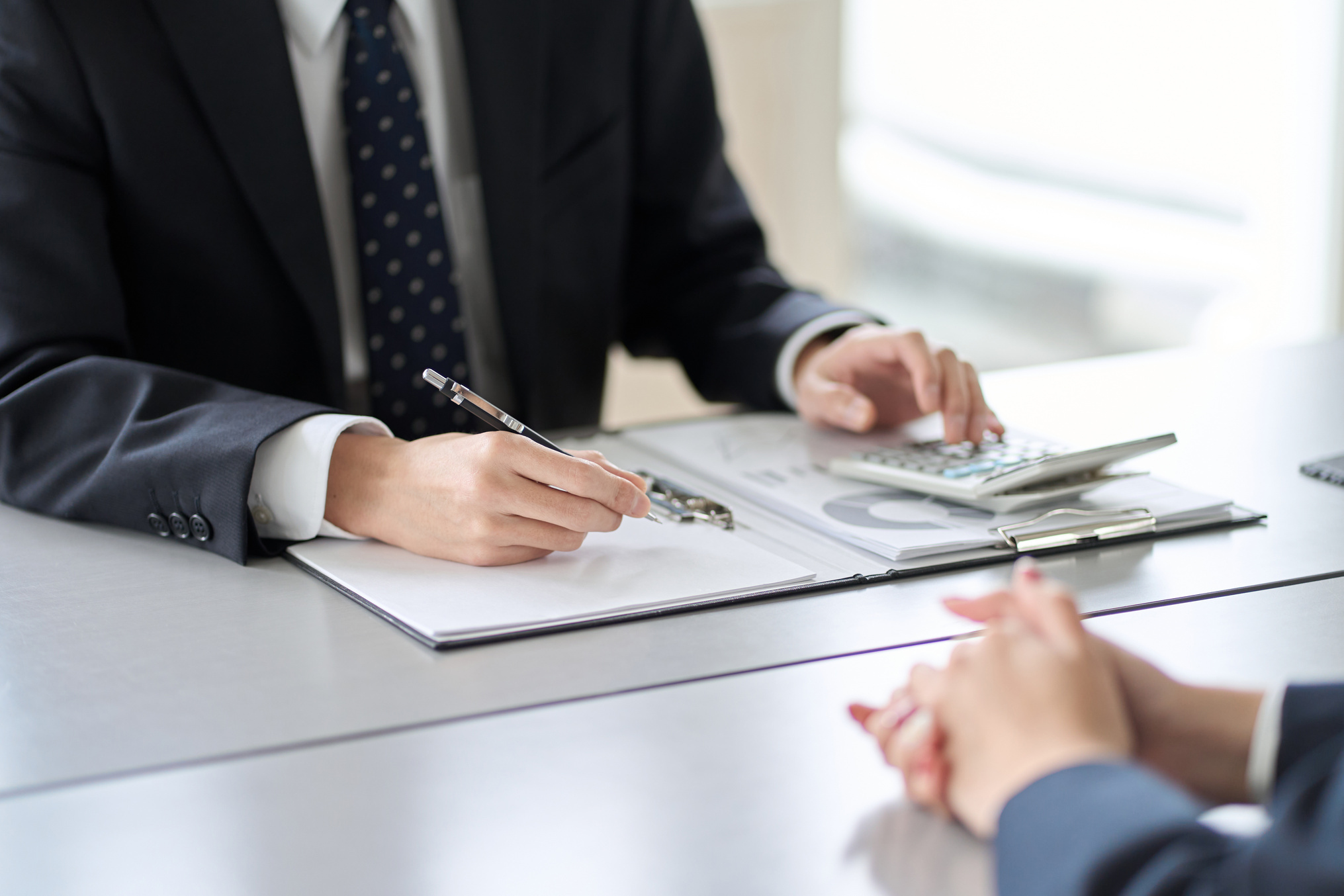 Tax consultant advising a client